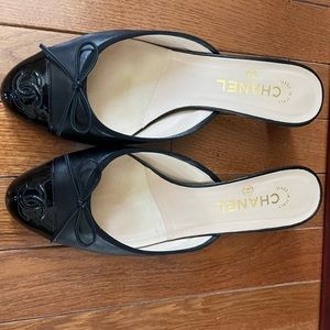 Chanel mule kitten heels.
